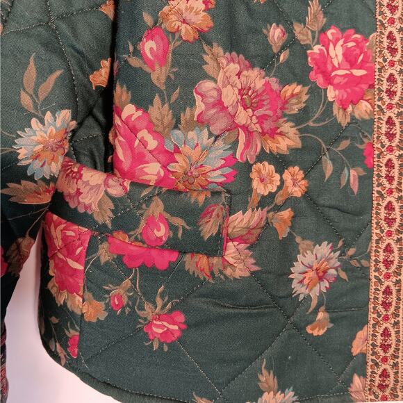 EUC Vera Bradley Large Quilted Greenbriar Pattern Button Up Jacket RETIRED 1987 - Picture 3 of 10